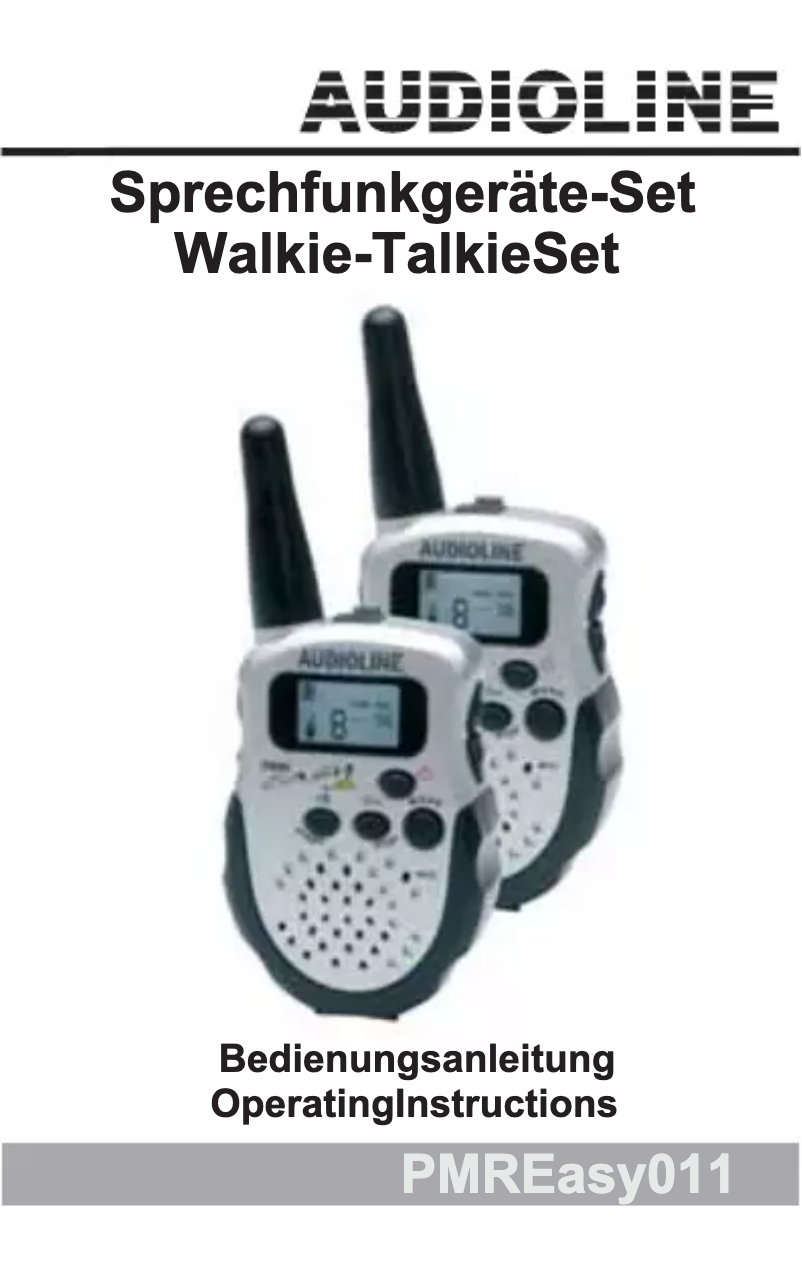 Page 1 de la notice Manuel utilisateur Audioline PMR Easy 011