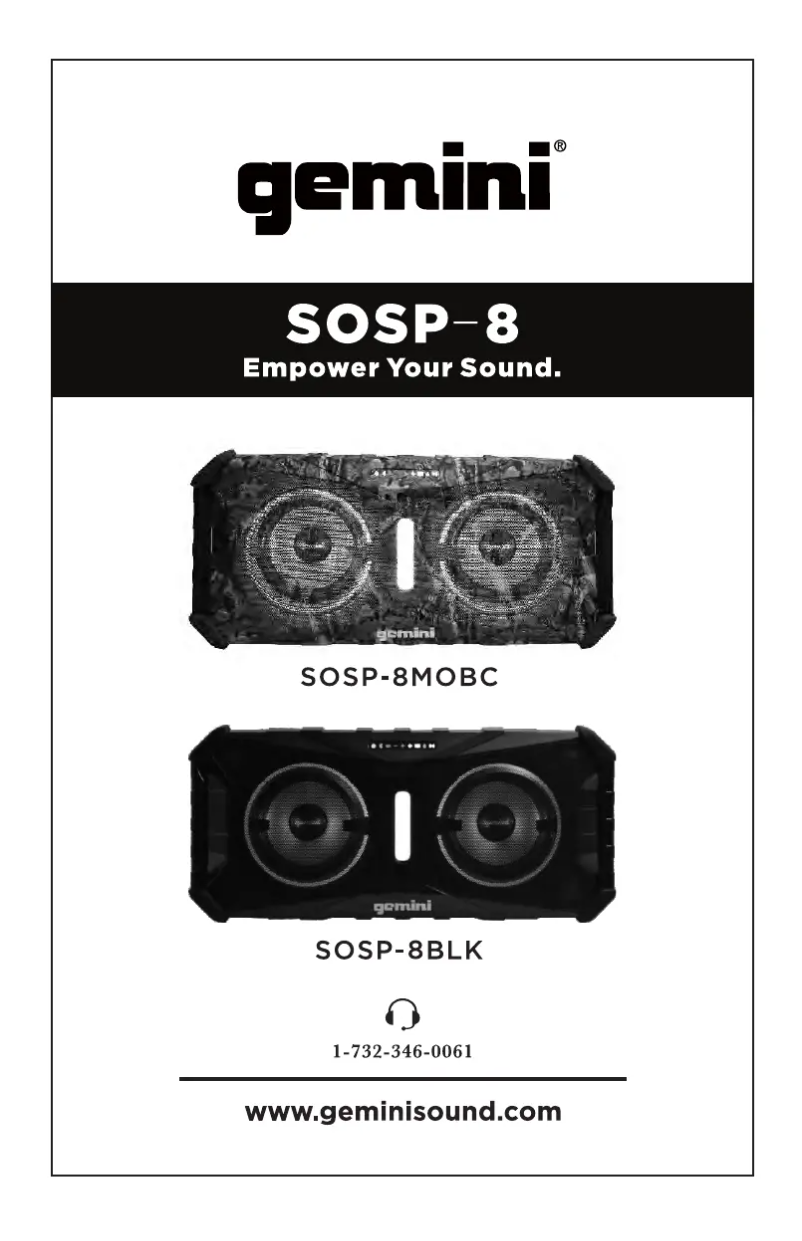 Image de la première page du manuel de l'appareil SOSP-8MOBC