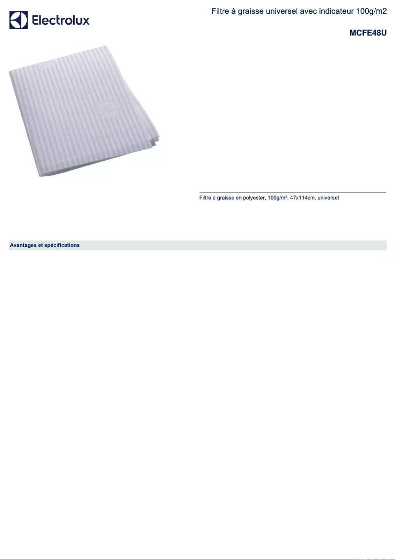 Page n°1 - Manuel utilisateur AEG MCFE48U