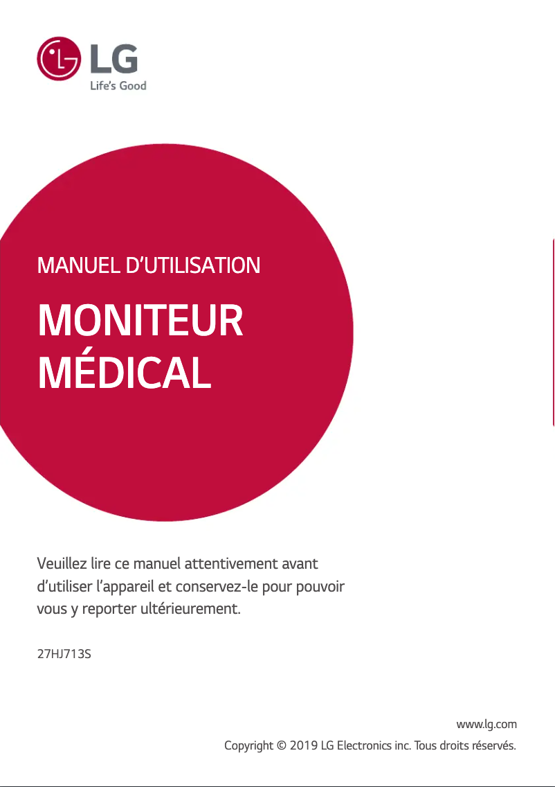 Image de la première page du manuel de l'appareil 27HJ713S
