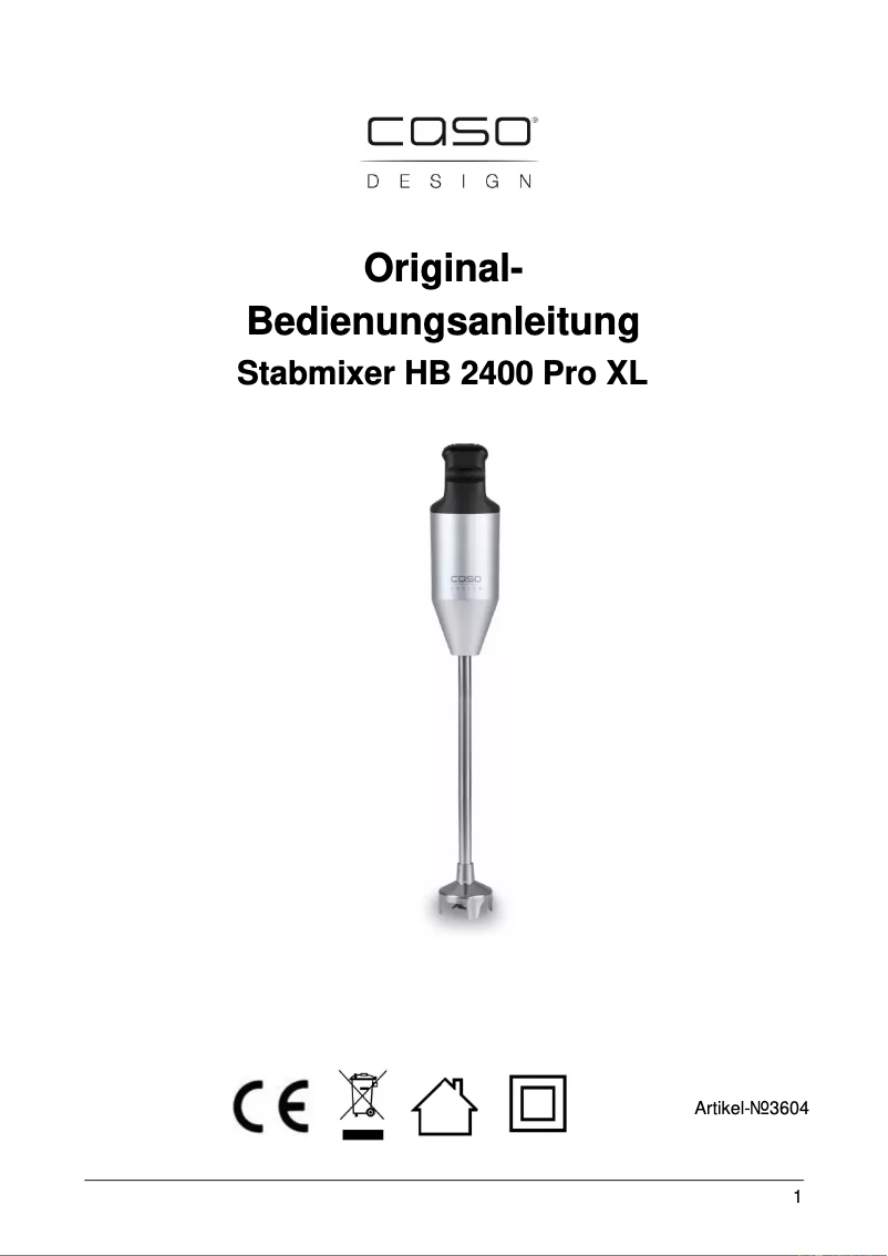 Image de la première page du manuel de l'appareil HB 2400 Pro XL