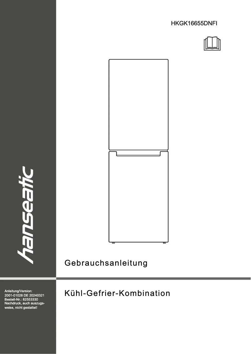 Página 1 del manual Manual de usuario Hanseatic HKGK16655DNFI