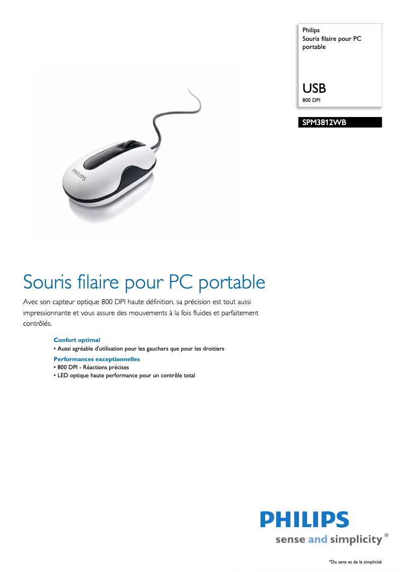 Image de la première page du manuel de l'appareil SPM3812WB