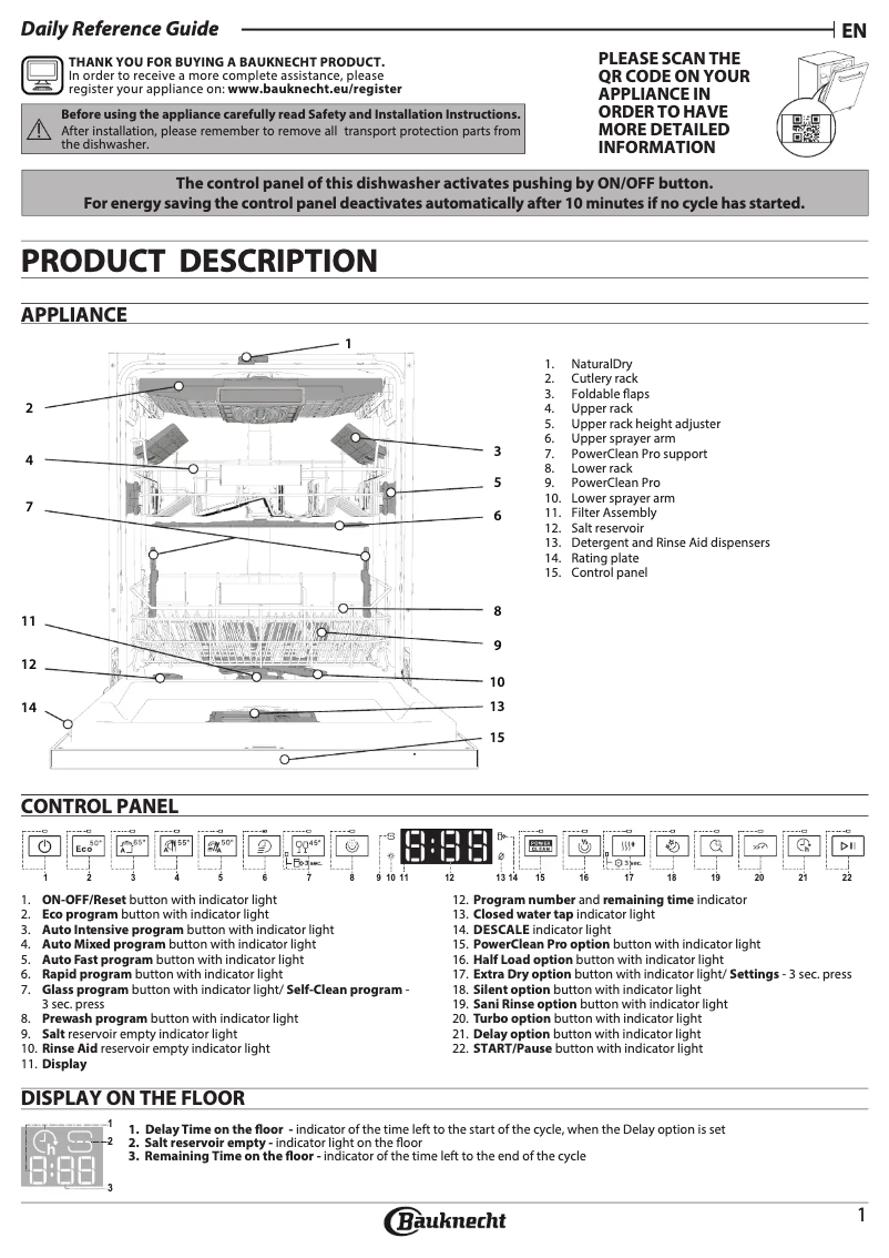 Página 1 del manual Manual de usuario Bauknecht B7I HF60 TUS