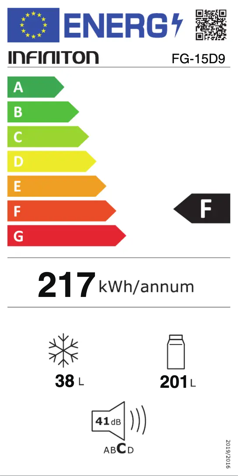 Page n°1 - Label énergétique Infiniton FG-15D9