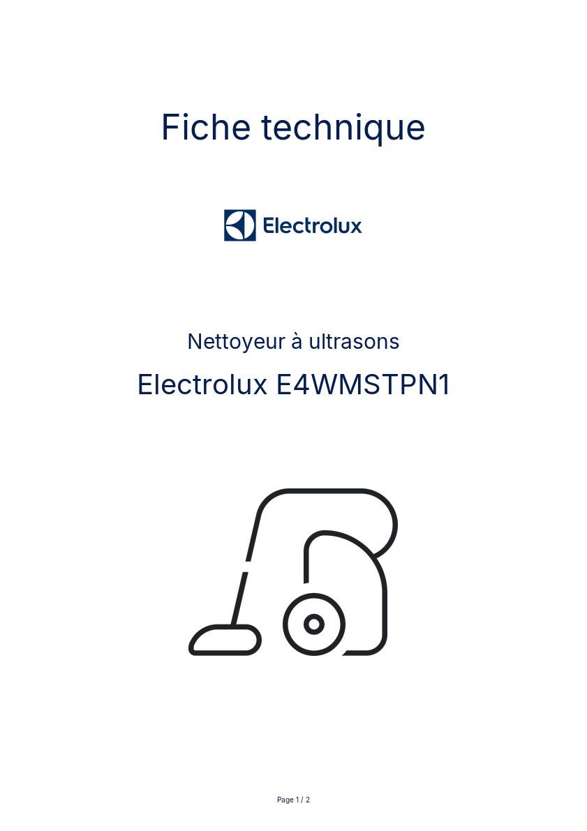 Image de la première page du manuel de l'appareil E4WMSTPN1