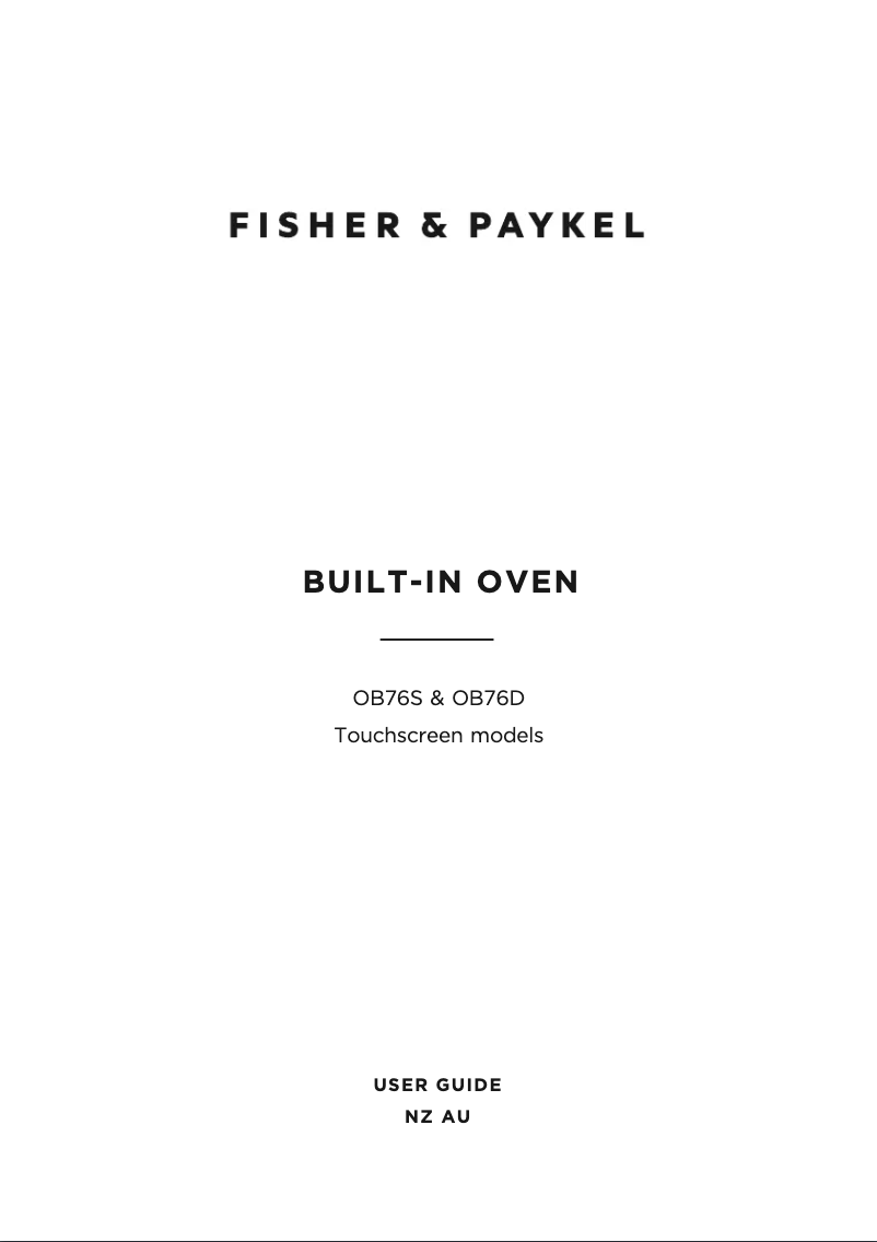 Page 1 de la notice Manuel utilisateur Fisher & Paykel OB76SPPTX1