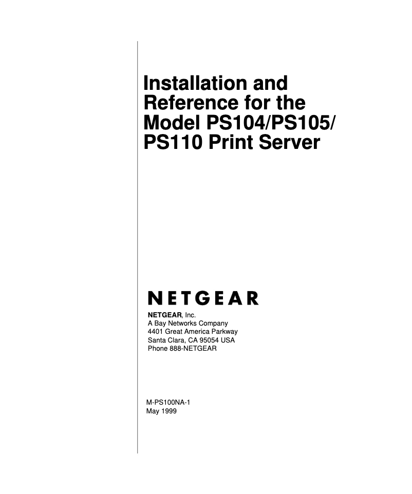 Página 1 del manual Manual de usuario Netgear PS104