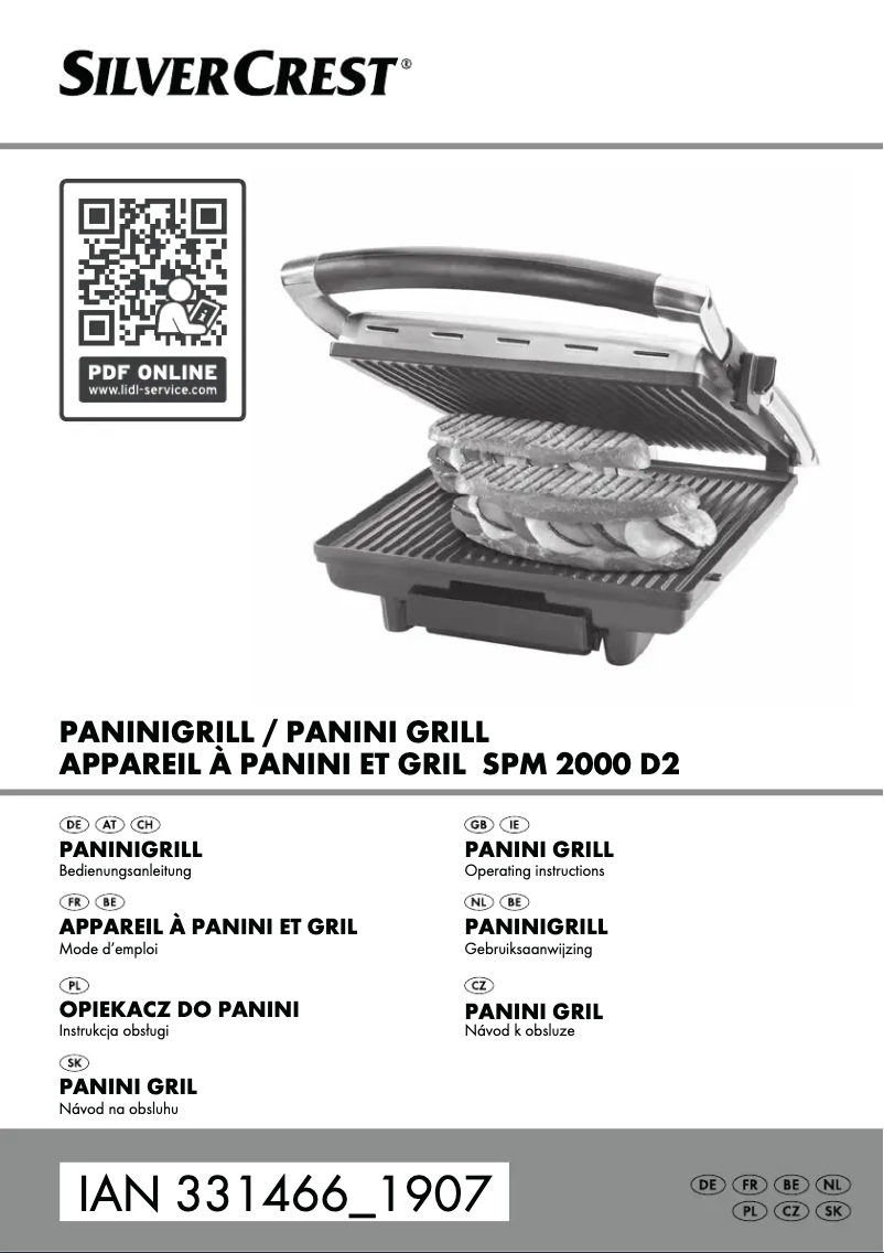 Page 1 de la notice Manuel utilisateur SilverCrest SPM 2000 D2
