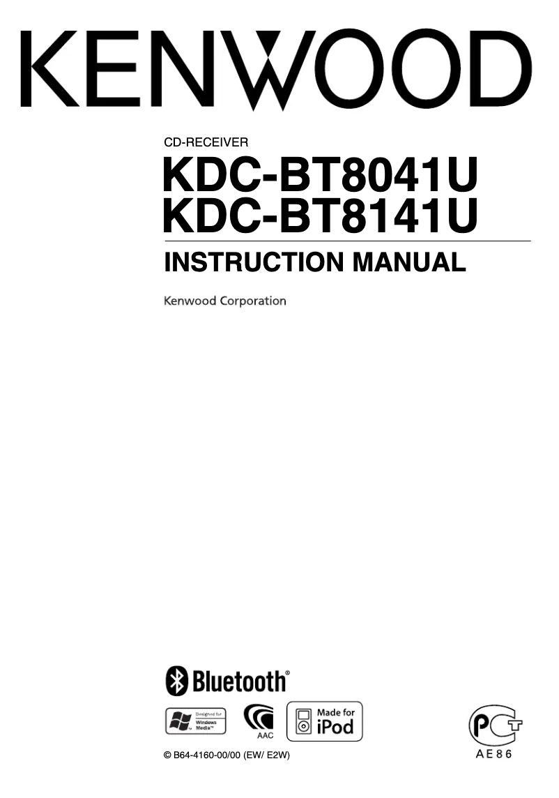 Page n°1 - Manuel utilisateur Kenwood KDC-BT8141UY
