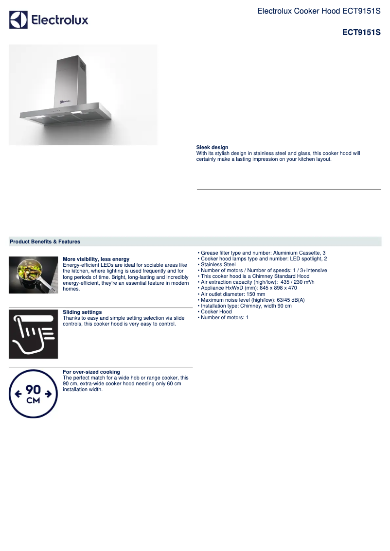 Page 1 de la notice Manuel utilisateur Electrolux ECT9151S