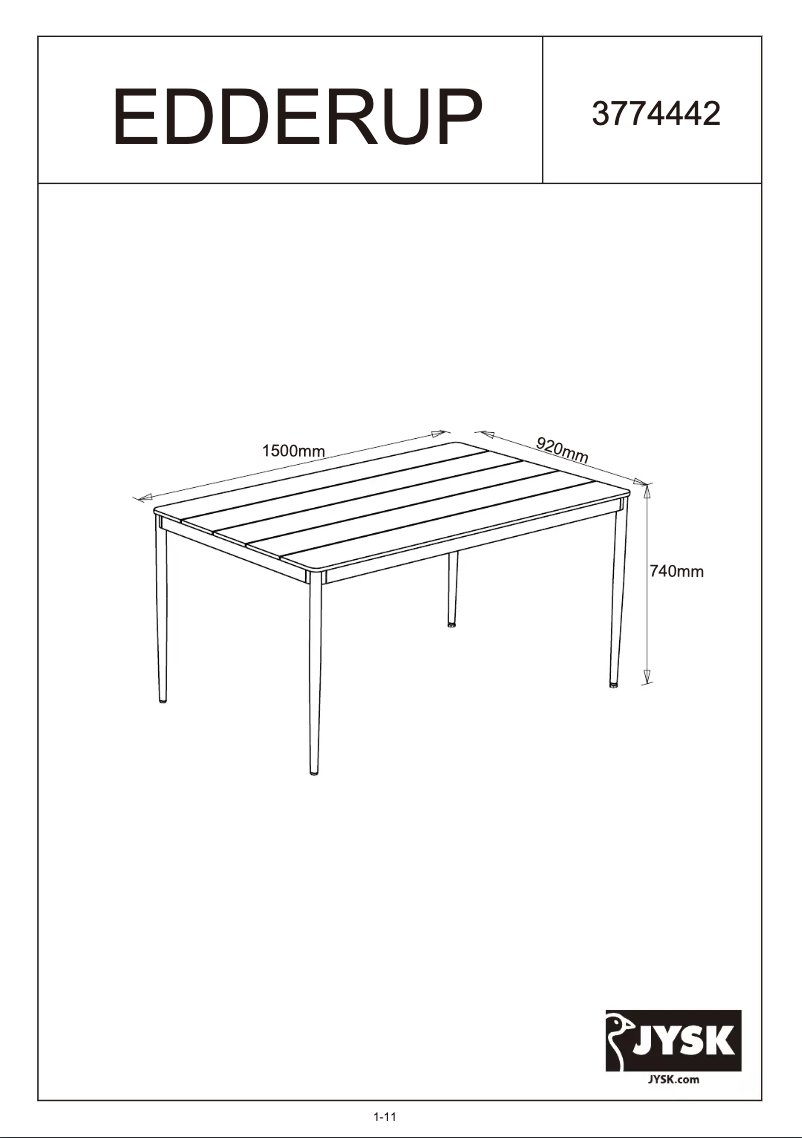 Image de la première page du manuel de l'appareil Edderup (91x150x74)