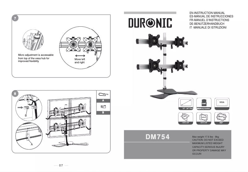 Page 1 de la notice Manuel utilisateur Duronic DM754