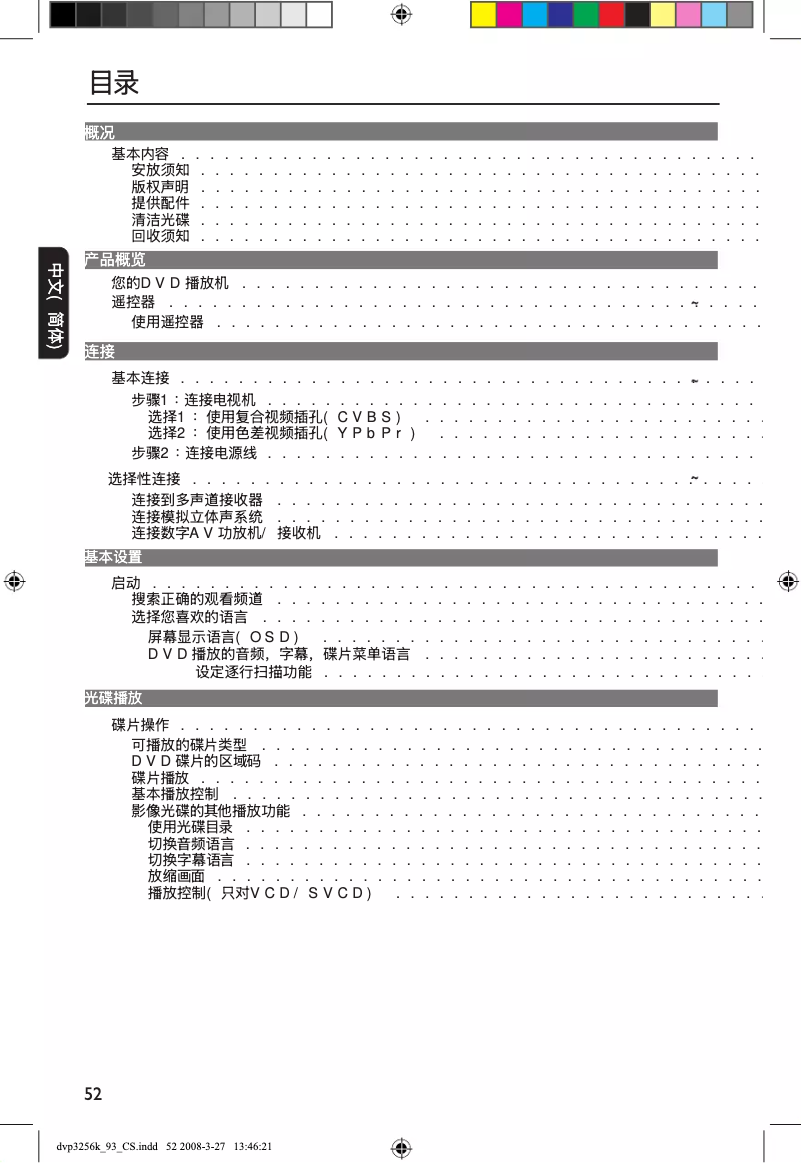 First page image of the manual for DVP3256K