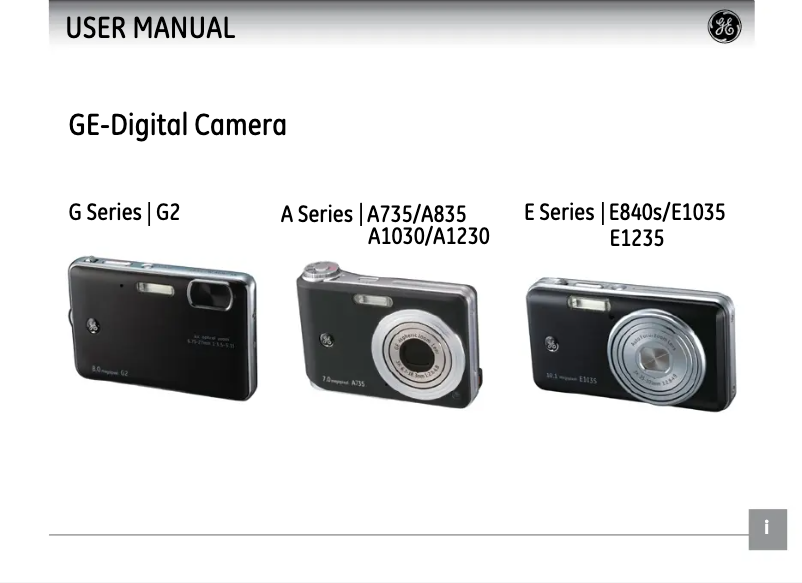 Page 1 of the manual User Manual GE E840s