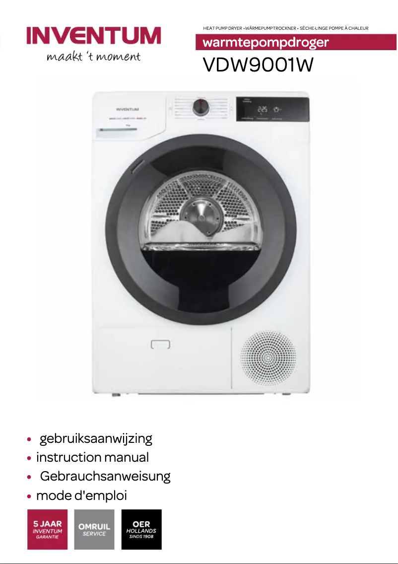 Page 1 de la notice Manuel utilisateur Inventum VDW9001W