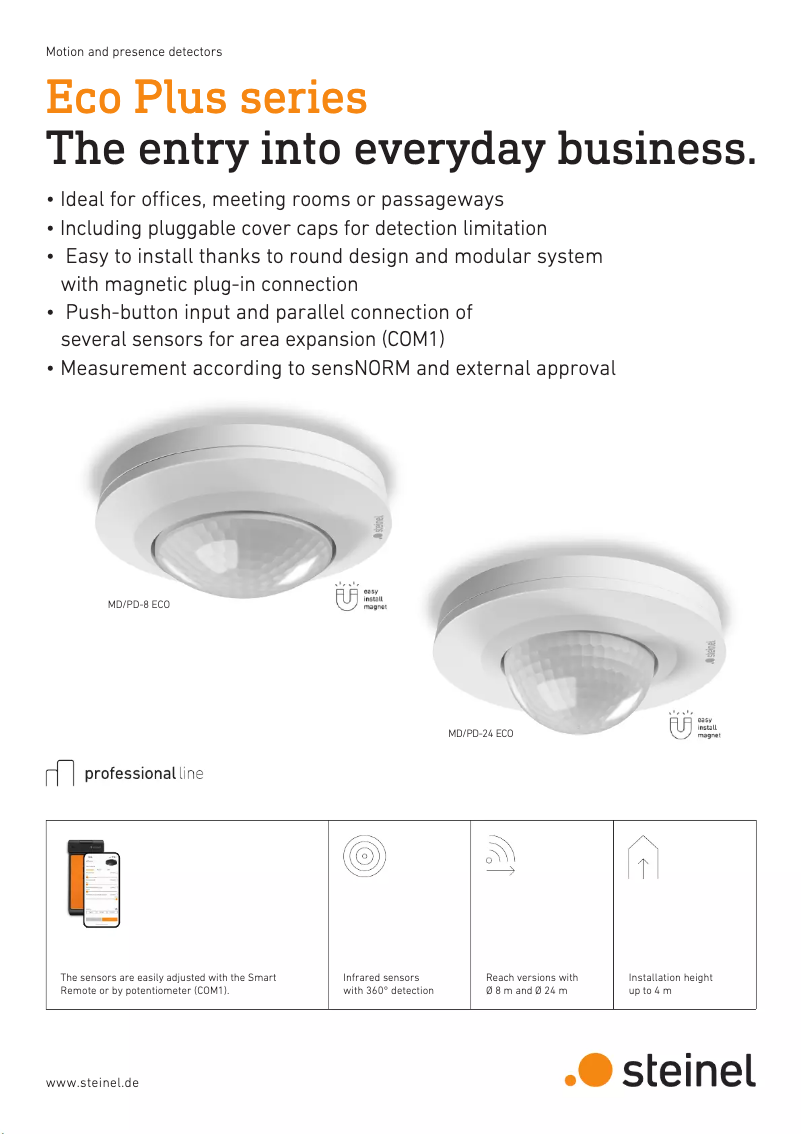 Page 1 de la notice Brochure Steinel MD-8 ECO COM1