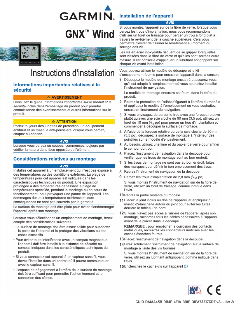 Page n°1 - Manuel utilisateur Garmin GNX Wind