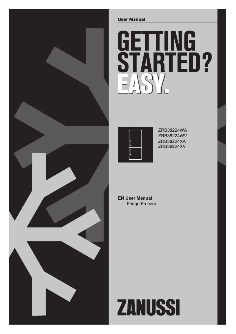 Page 1 de la notice Manuel utilisateur Zanussi ZRB38224WV