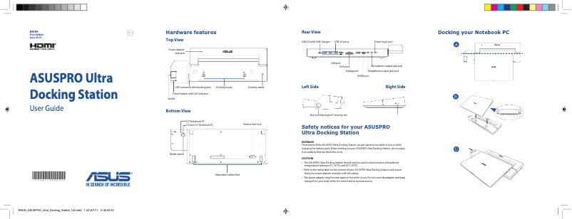 Image de la première page du manuel de l'appareil PRO Ultra Docking Station