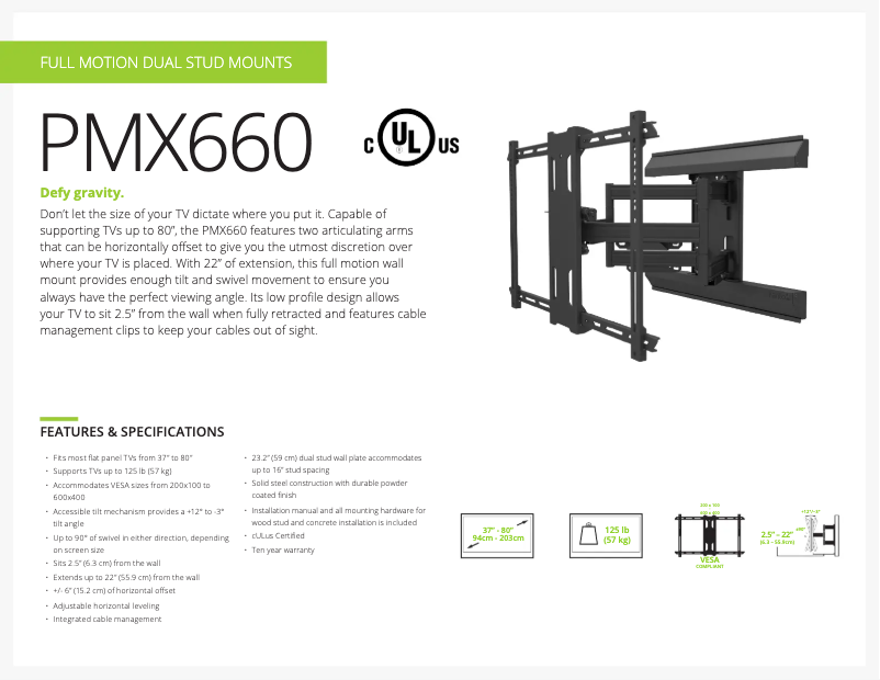 Page 1 de la notice Fiche technique Kanto PMX660