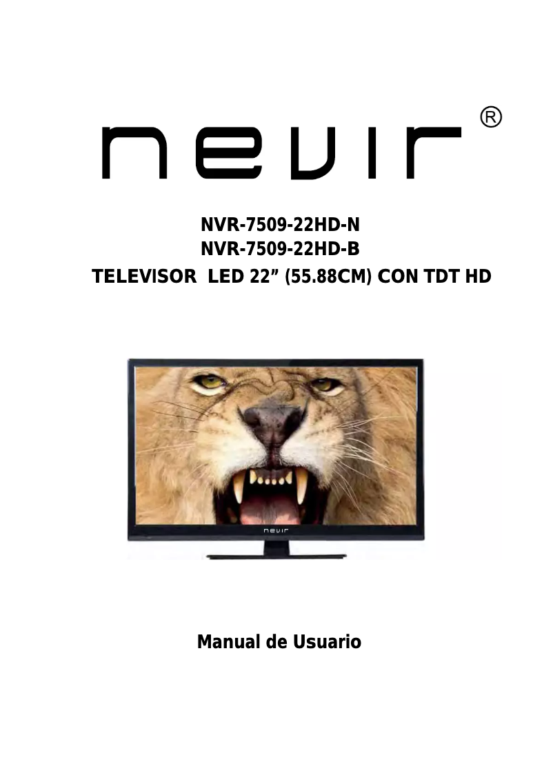 Page 1 de la notice Manuel utilisateur Nevir NVR-7509-22HD-N