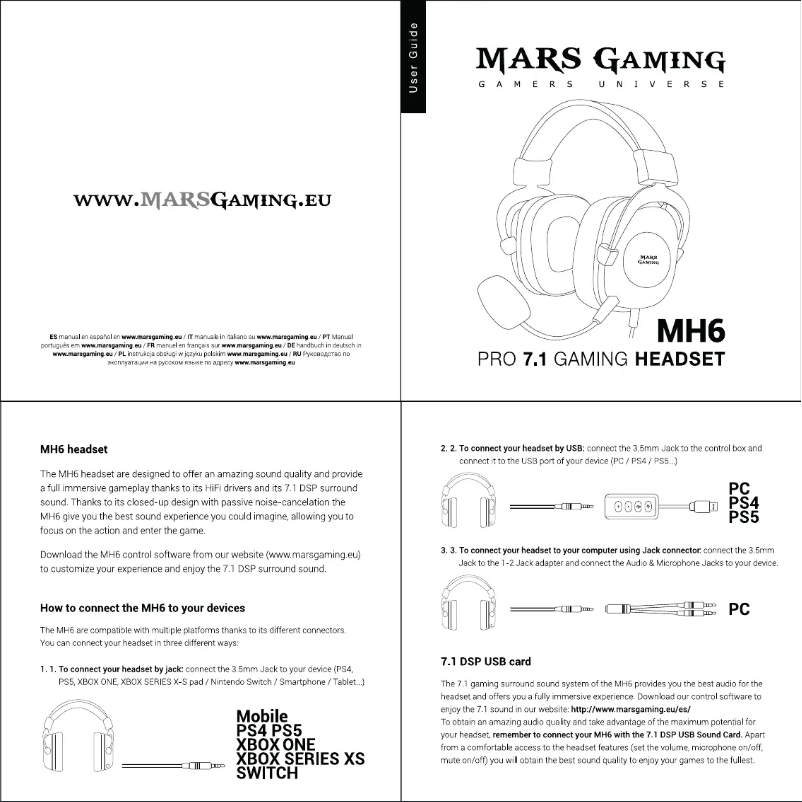 Página 1 del manual Manual de usuario Mars Gaming MH6