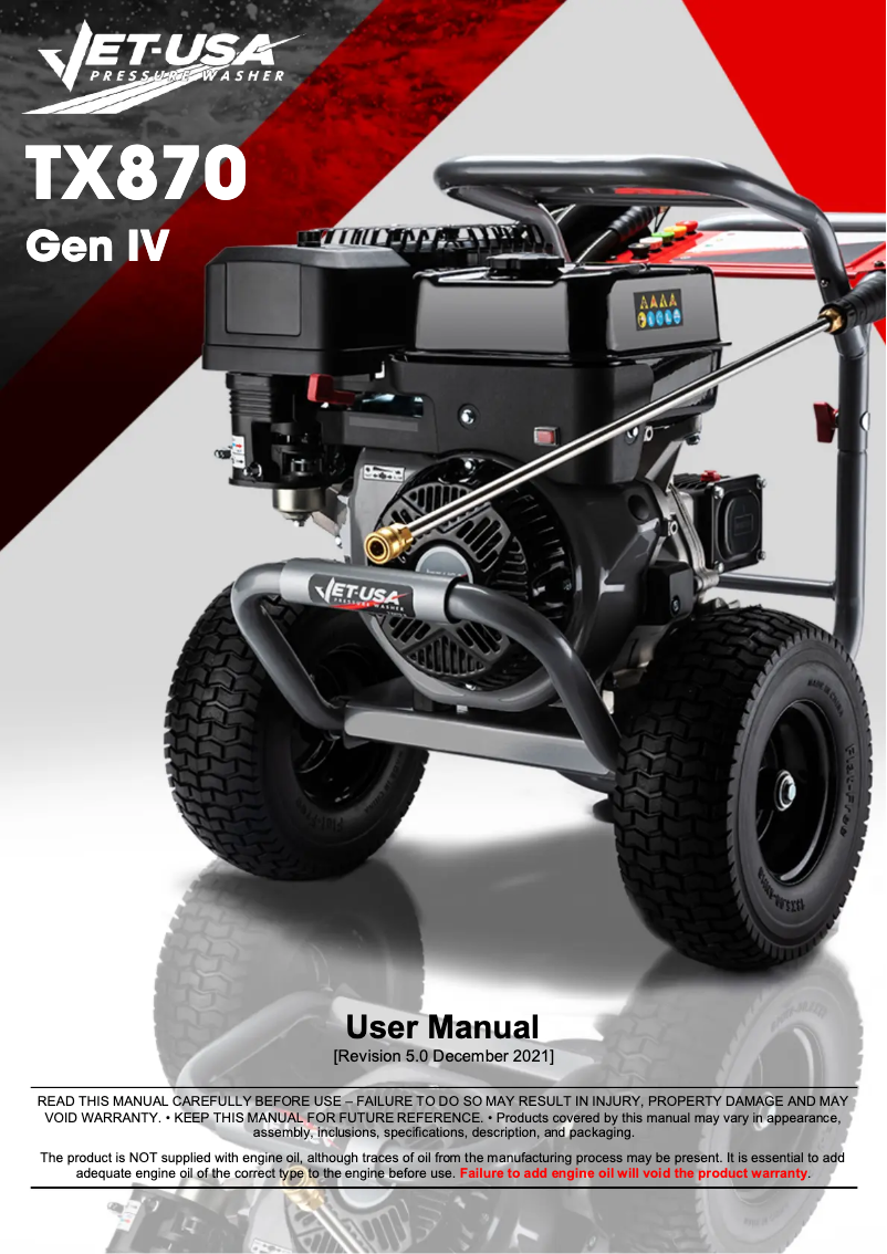 Page n°1 - Manuel utilisateur Jet-USA TX870 Gen IV
