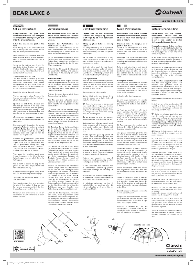 Image de la première page du manuel de l'appareil Classic Bear Lake 6