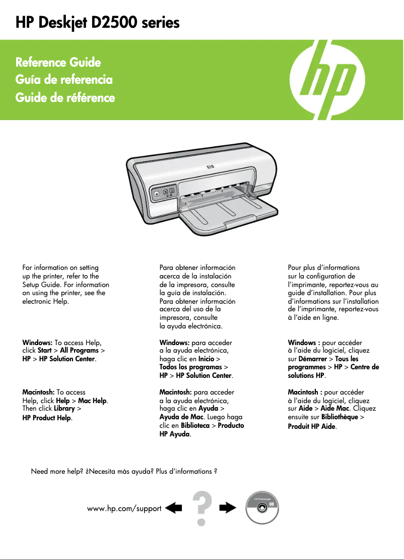 Image de la première page du manuel de l'appareil Deskjet D2560