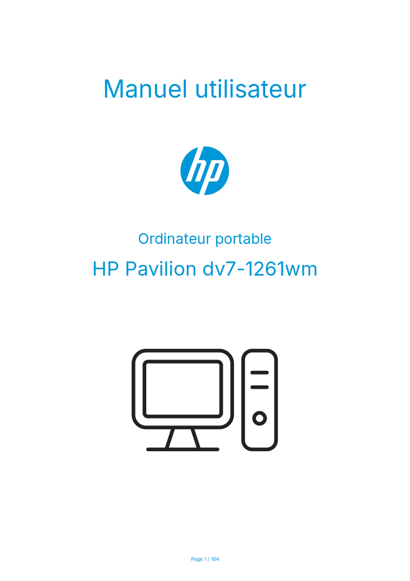 Image de la première page du manuel de l'appareil Pavilion dv7-1261wm