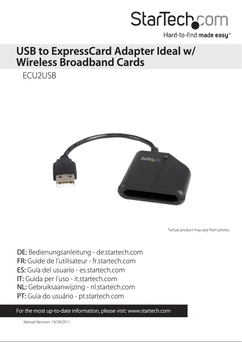 Image de la première page du manuel de l'appareil ECU2USB