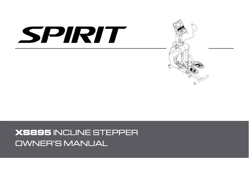 Page 1 de la notice Manuel utilisateur Spirit Fitness XS895