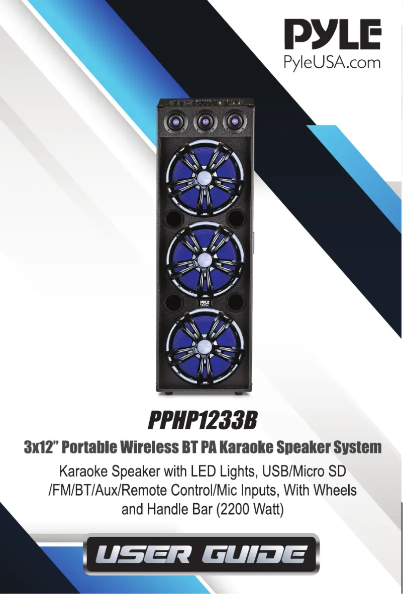 Page 1 de la notice Manuel utilisateur Pyle PPHP1233B