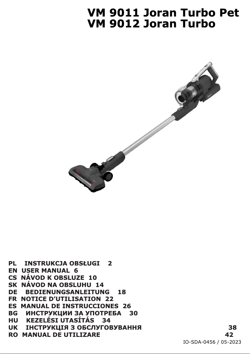 Page n°1 - Manuel utilisateur Amica Joran Turbo VM 9012