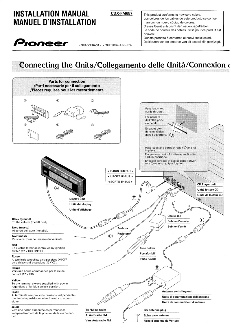 Page 1 of the manual User Manual Pioneer CDX-FM657