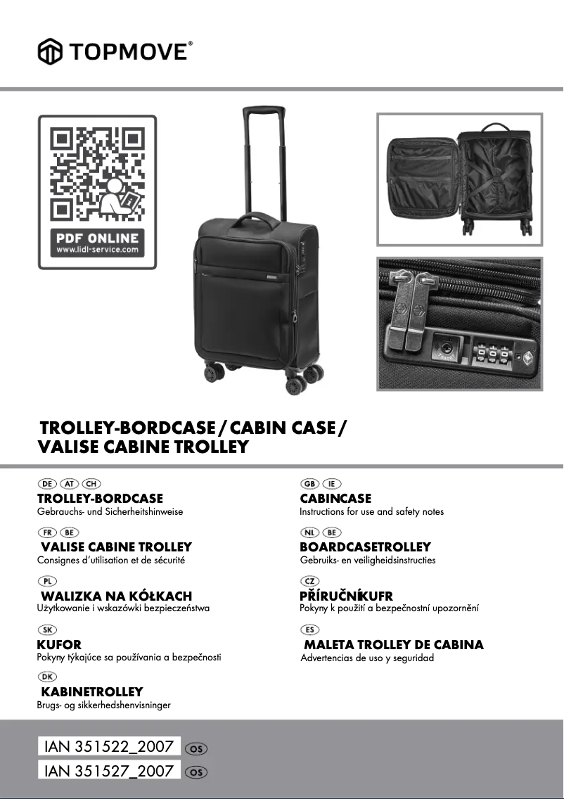 Page n°1 - Manuel utilisateur Topmove IAN 351522