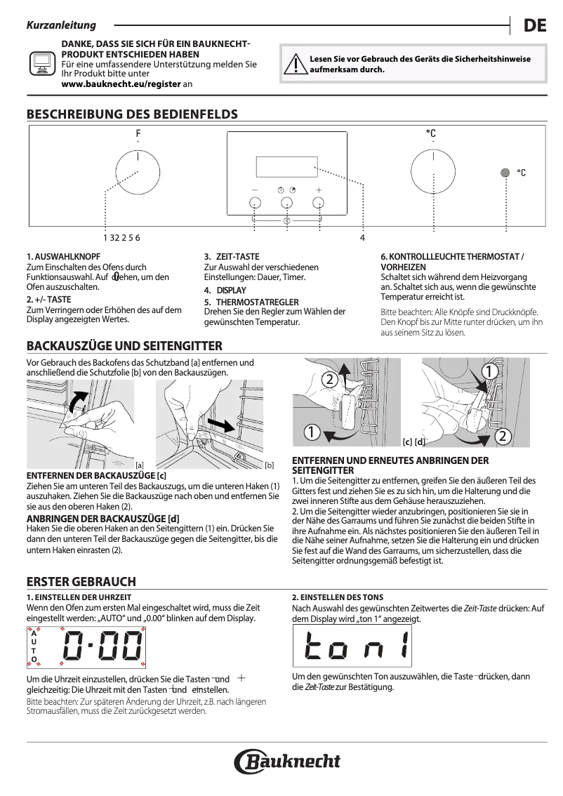 Image de la première page du manuel de l'appareil BAR2 KN5V IN