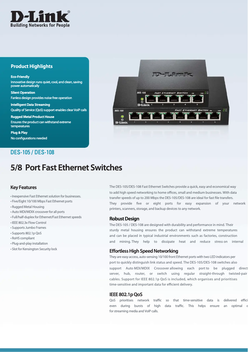 Image de la première page du manuel de l'appareil DES-108