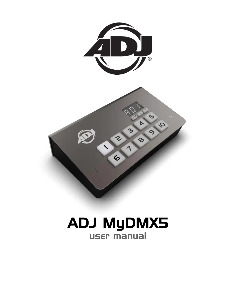 Page 1 de la notice Manuel utilisateur Adj myDMX 5