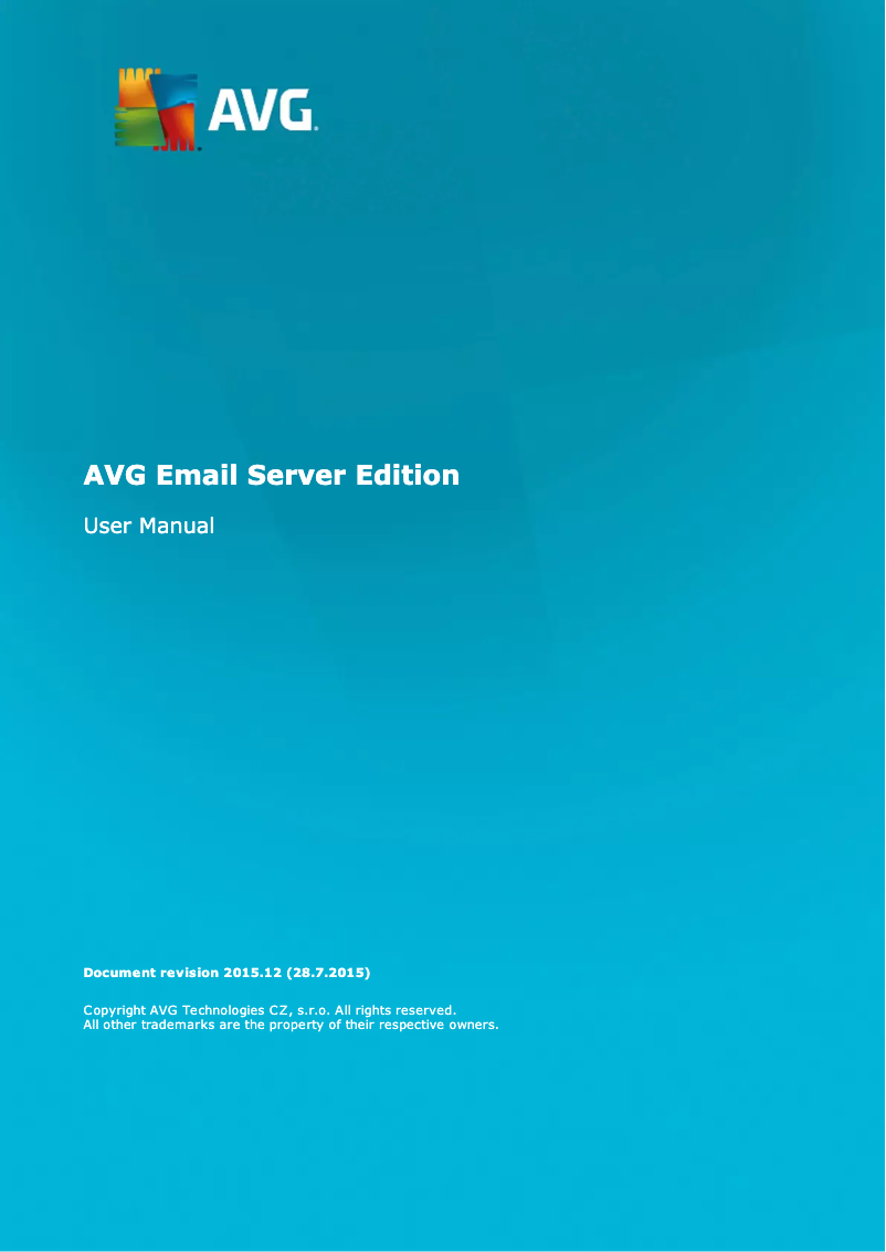 Page 1 de la notice Manuel utilisateur AVG Email Server Edition 2014
