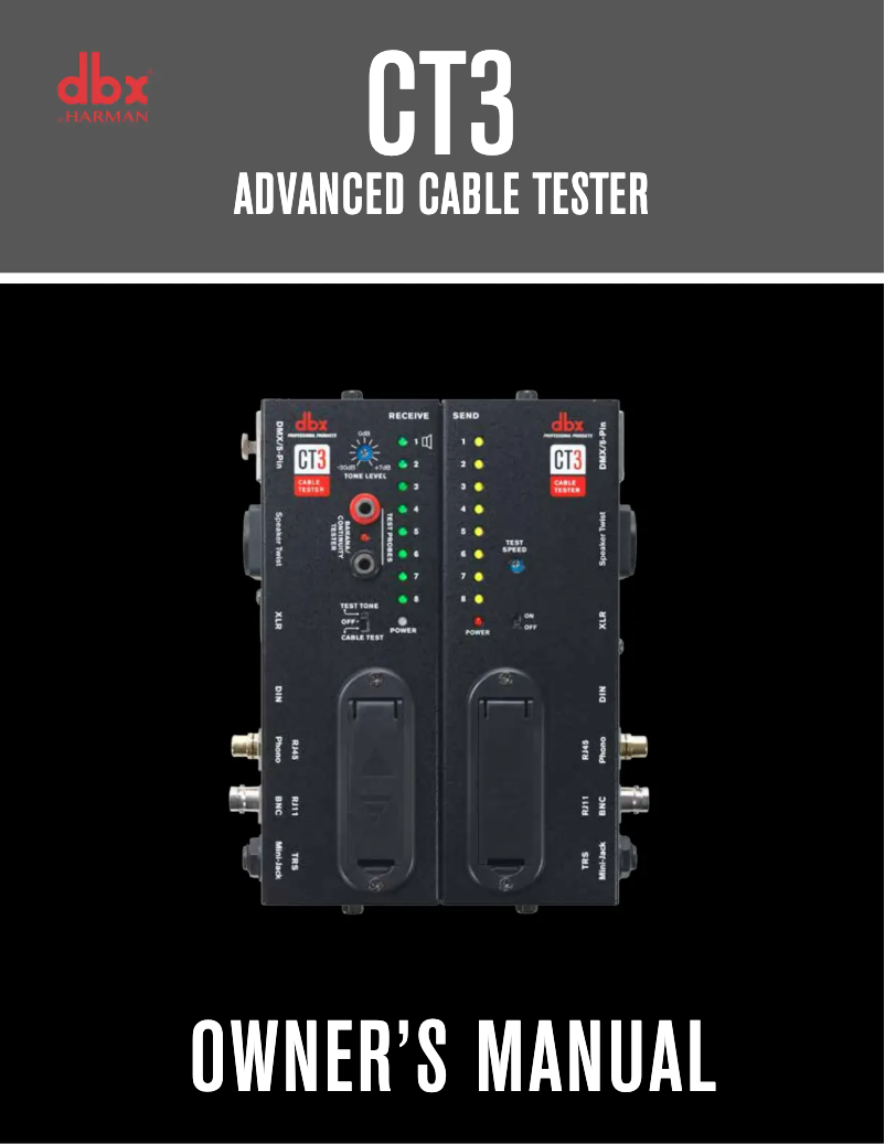 Page n°1 - Manuel utilisateur DBX CT3