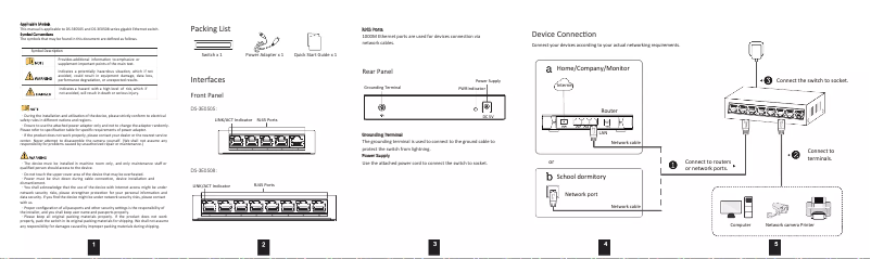 Imagen de la primera página del manual del dispositivo DS-3E0508-E