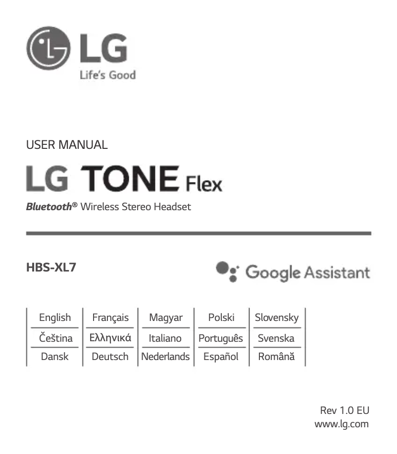 Image de la première page du manuel de l'appareil Tone Flex HBS-XL7
