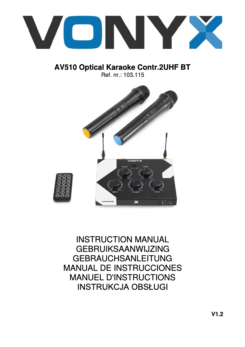 Page n°1 - Manuel utilisateur Vonyx AV510