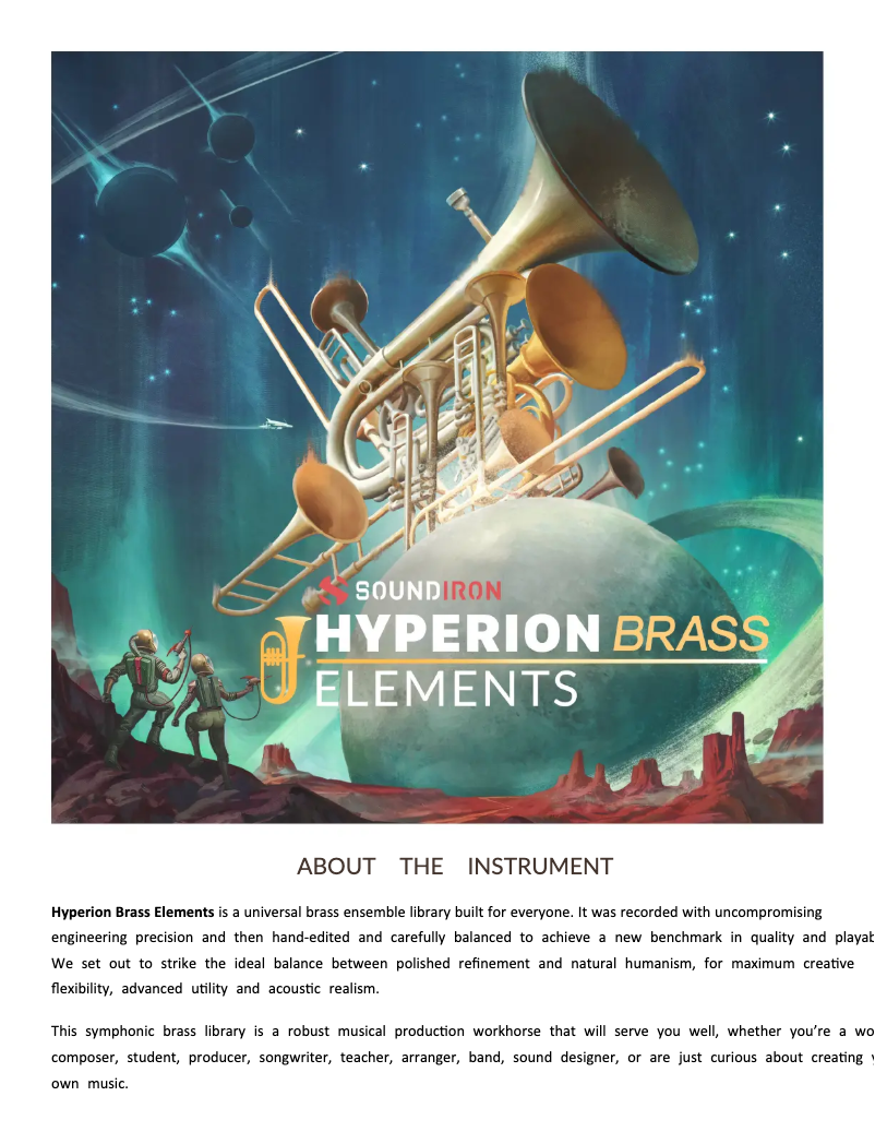 Página 1 del manual Manual de usuario Steinberg Hyperion Brass Elements