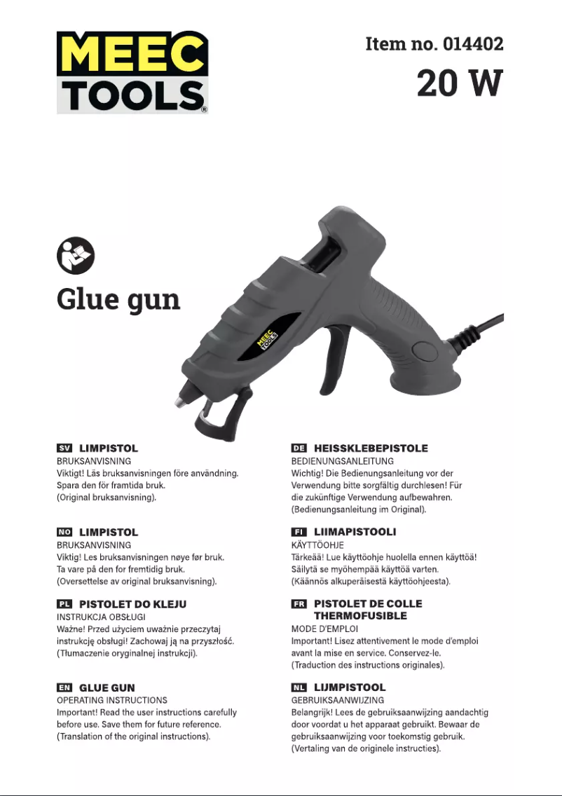 Page 1 de la notice Manuel utilisateur Meec Tools 014402