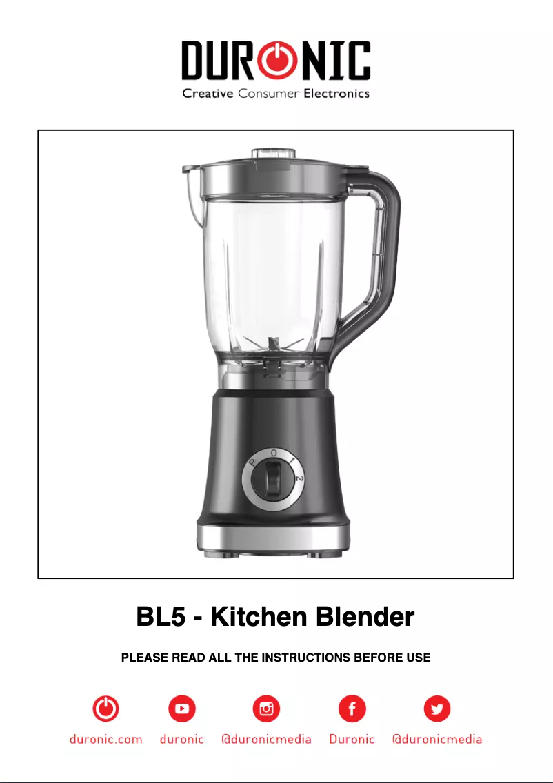 Page 1 de la notice Manuel utilisateur Duronic BL5