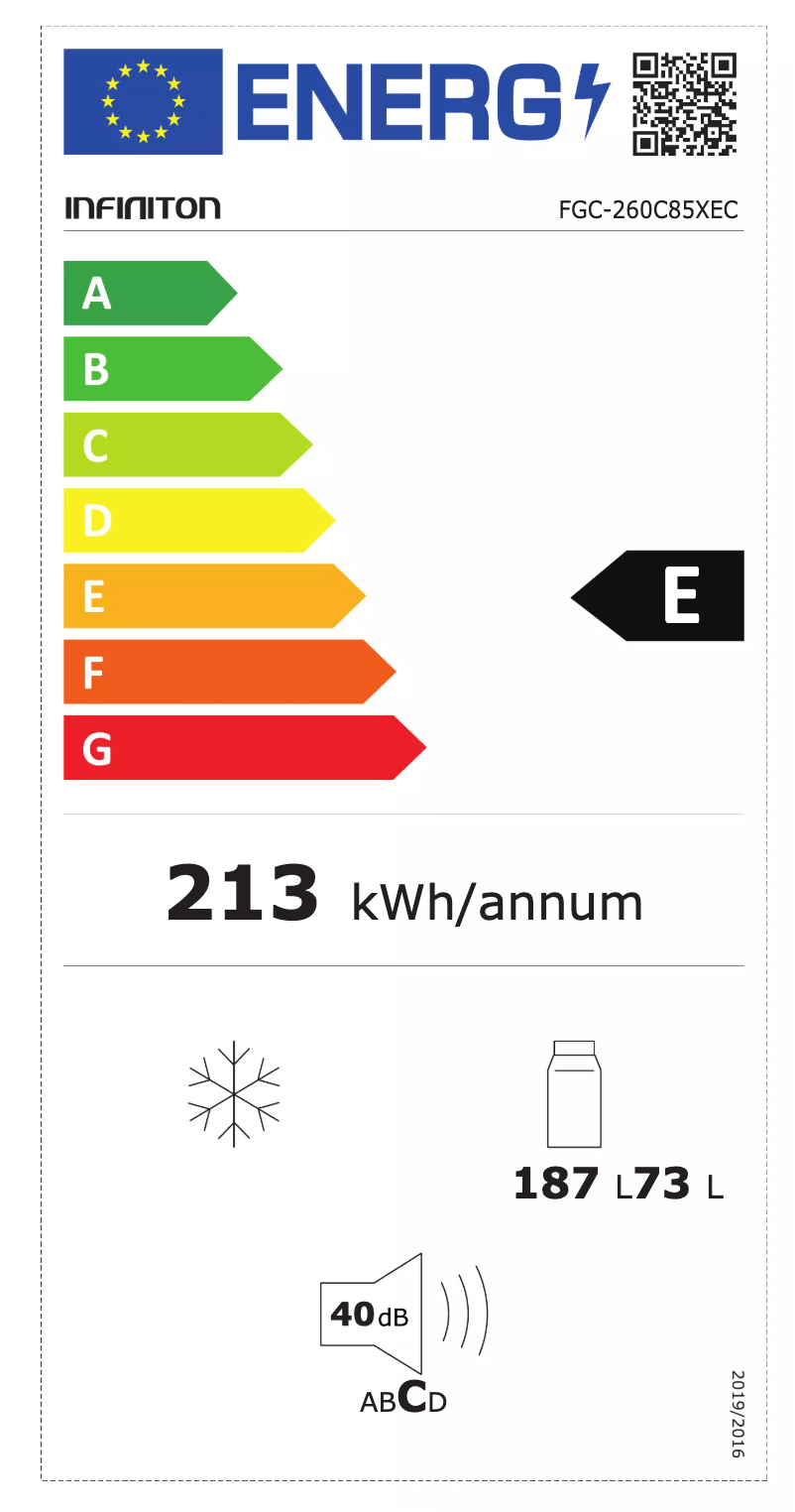 Page n°1 - Label énergétique Infiniton FGC-260C85XEC
