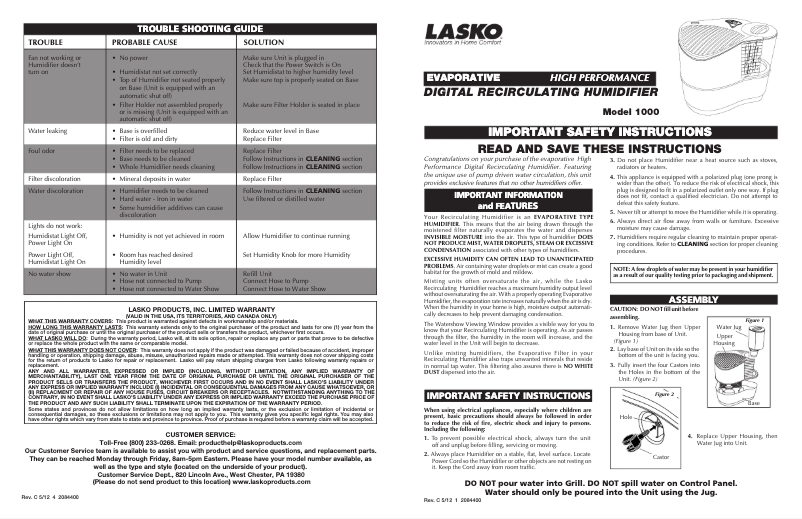 Image de la première page du manuel de l'appareil 1000